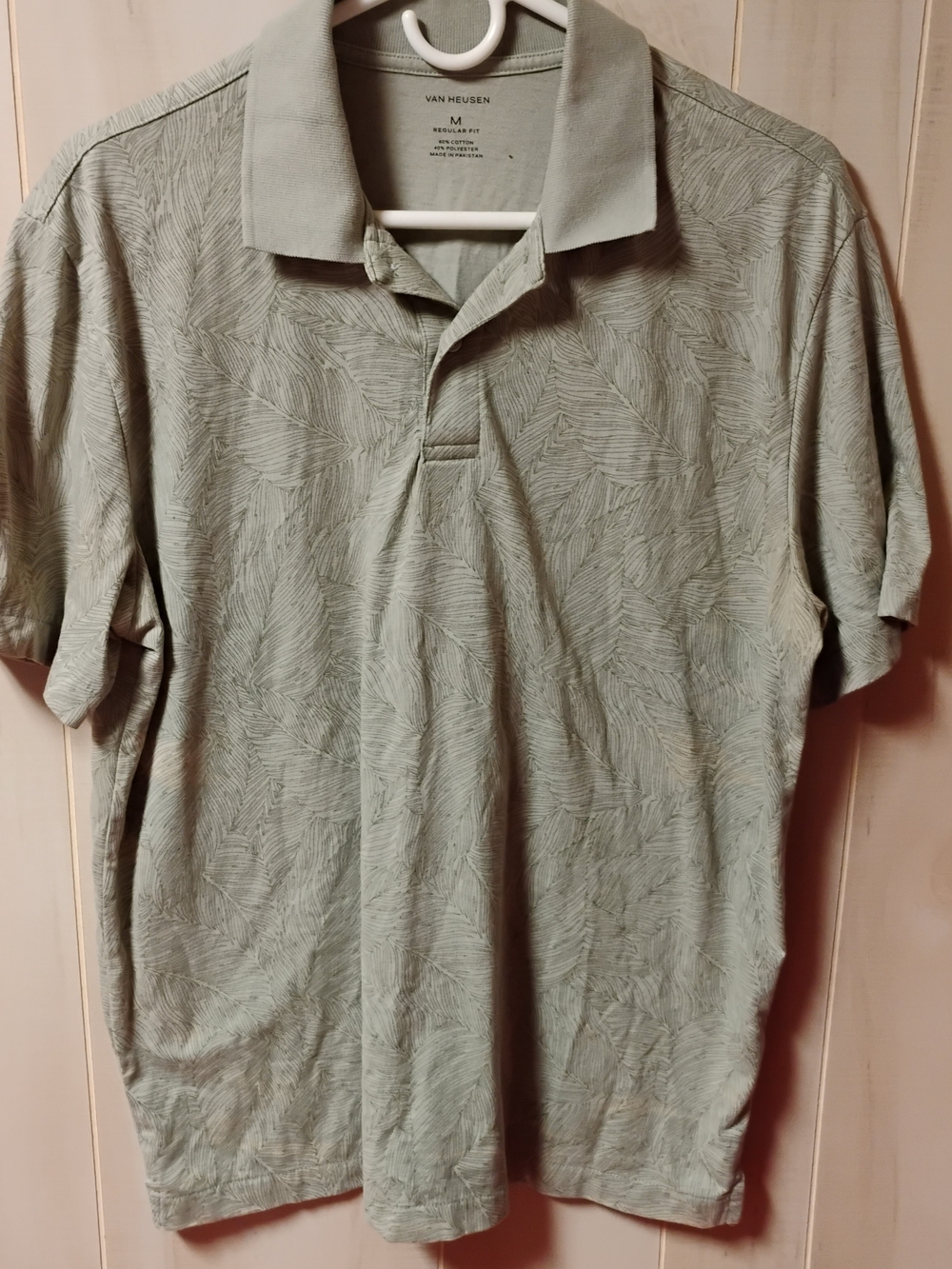 Van Heusen Men's Light Sage Green Polo Shirt